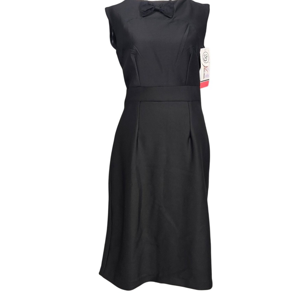 KO & Co Womens Black Sleeveless Bow Neck A-Line Dress Size M NWT Career Cocktail